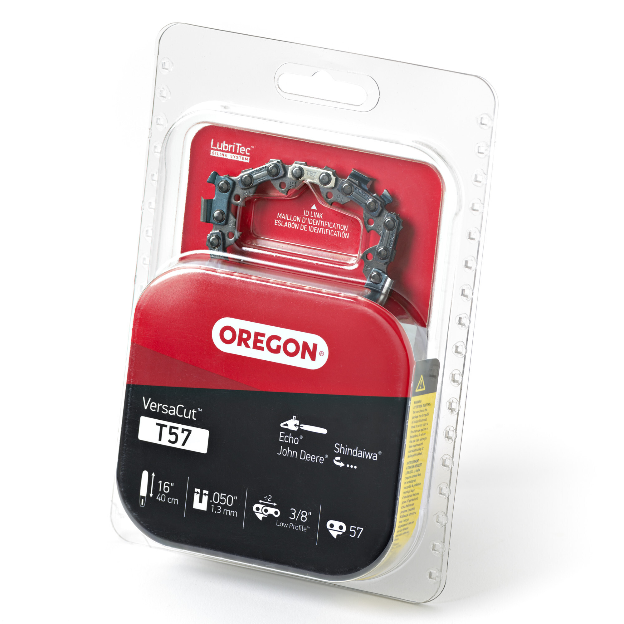Oregon Chainsaw Chain, 3/8 in. Low Profile Pitch, 0.050 in. Gauge, Bar Length 16 in., VersaCut, Model# T57 / 91VXL057G